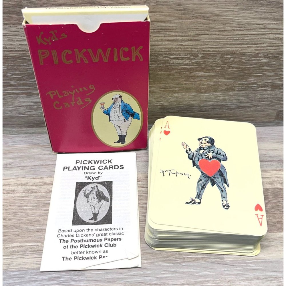Vintage Playing Cards Drawn by Kyd Pickwick Deck Charles Dickens Characters